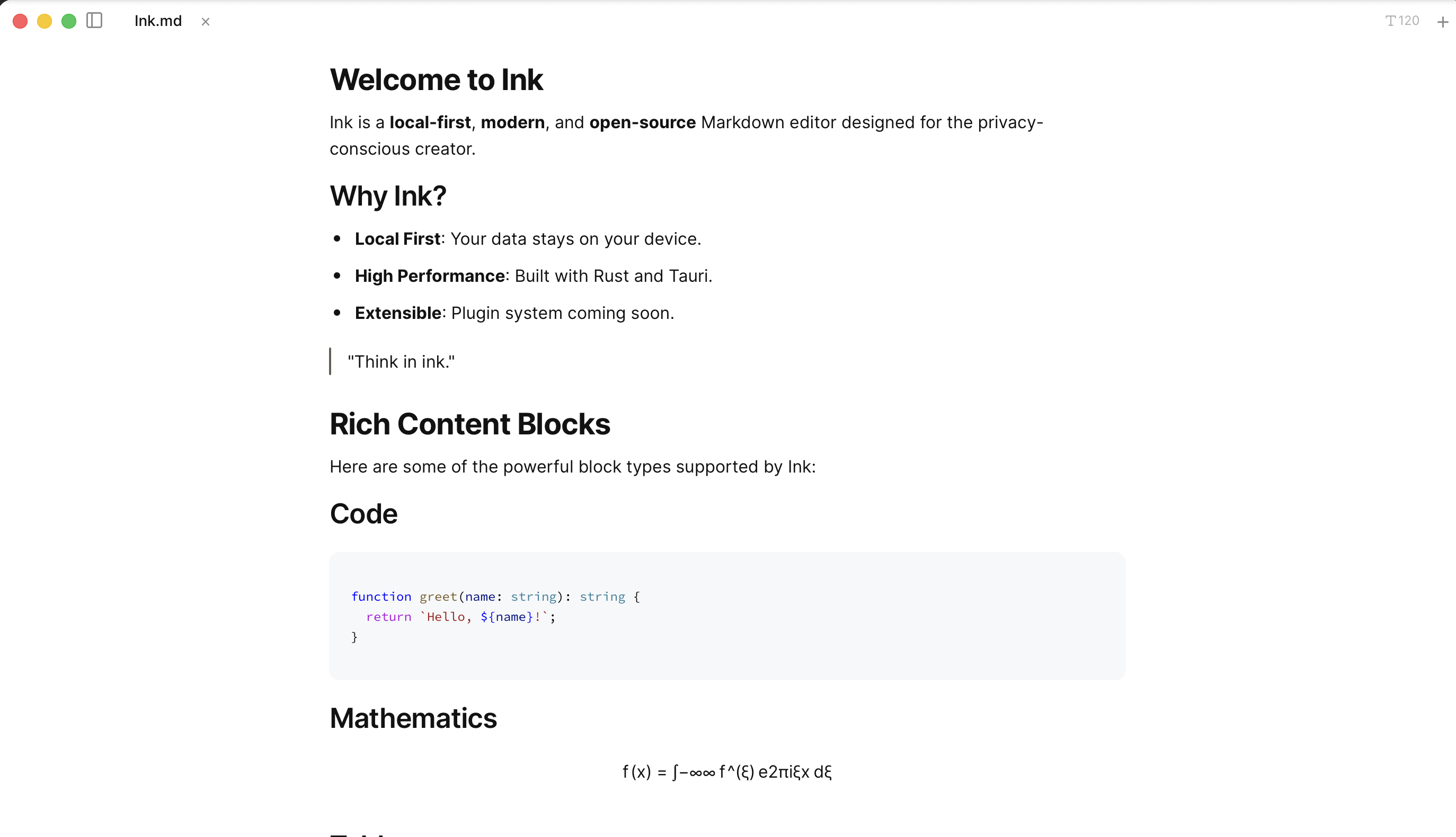 Ink Editor Screenshot